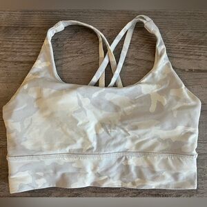 Lululemon Energy Longline Bra White Camo